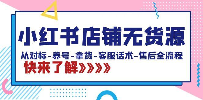 小红书店铺无货源：从对标-养号-拿货-客服话术-售后全流程(20节课)-泱泱学习社