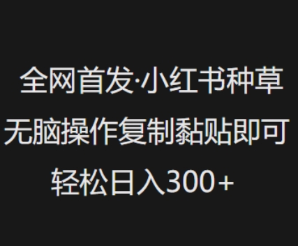 全网首发，小红书种草无脑操作，复制黏贴即可，轻松日入3张-泱泱学习社