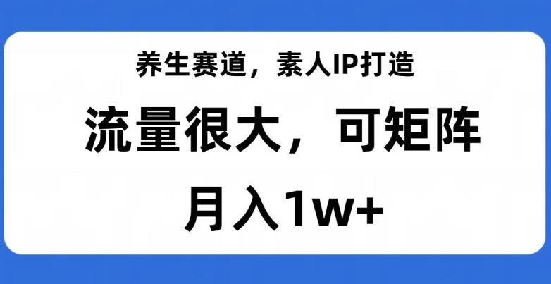 养生赛道，素人IP打造，流量很大，可矩阵，月入1w+【揭秘】-泱泱学习社