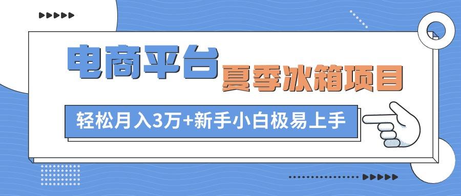 电商平台夏季冰箱项目，轻松月入3万+，新手小白极易上手-泱泱学习社
