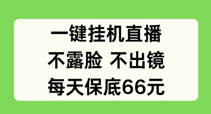 一键挂JI直播，不露脸不出境，每天保底66元【揭秘】-泱泱学习社