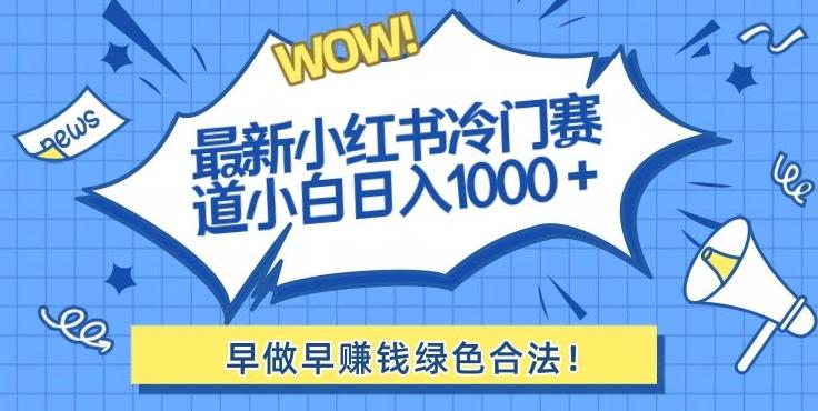 最新小红书冷门赛道日入1000+一部手机小白轻松-泱泱学习社