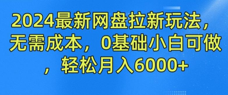 2024最新网盘拉新玩法，无需成本，0基础小白可做，轻松月入6000+【揭秘】-泱泱学习社