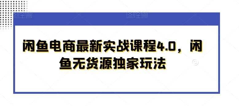 闲鱼电商最新实战课程4.0，闲鱼无货源独家玩法-泱泱学习社