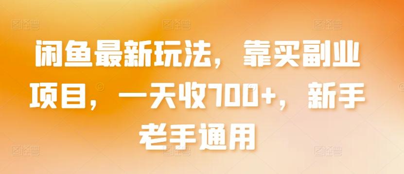 闲鱼最新玩法，靠买副业项目，一天收700+，新手老手通用【揭秘】-泱泱学习社