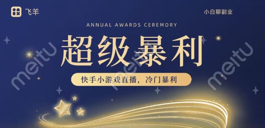 快手官方暴利冷门小游戏无人直播，小白一台电脑即可操作，轻松月入10w+-泱泱学习社