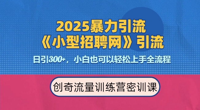 2025最新暴力引流方法，招聘平台一天引流300+，日变现多张，专业人士力荐-泱泱学习社