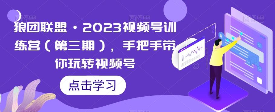 狼团联盟·2023视频号训练营（第三期），手把手带你玩转视频号-泱泱学习社
