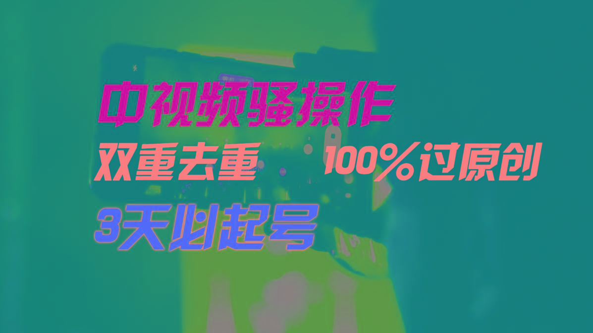 中视频骚操作，双重去重100%过原创，3天比必起号，简单无脑，月入3W+-泱泱学习社