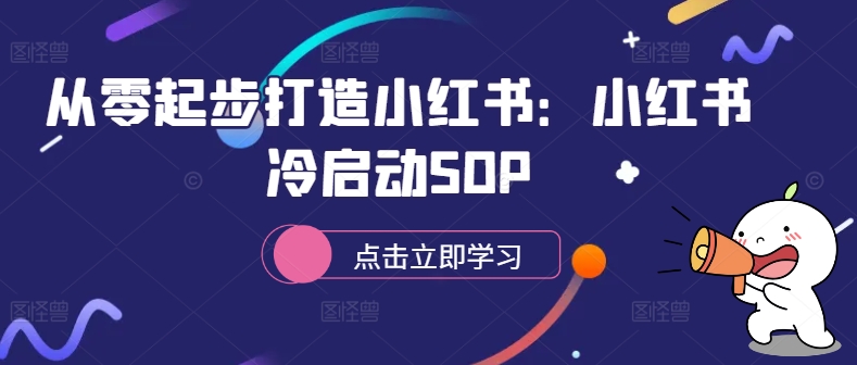 从零起步打造小红书：小红书冷启动SOP-泱泱学习社