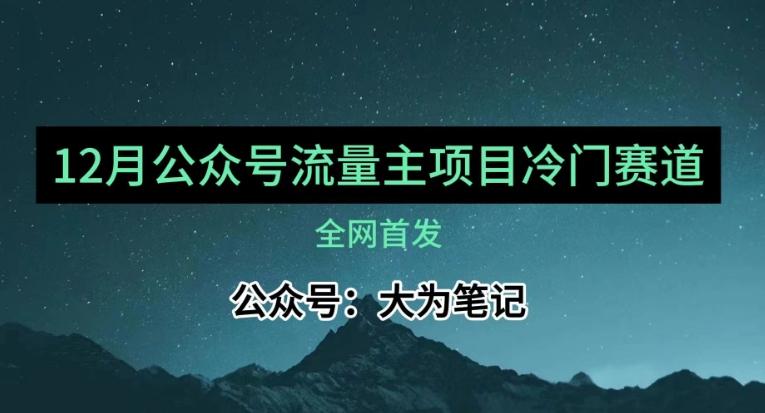 12月份最新公众号流量主小众赛道推荐，30篇以内就能入池！-泱泱学习社