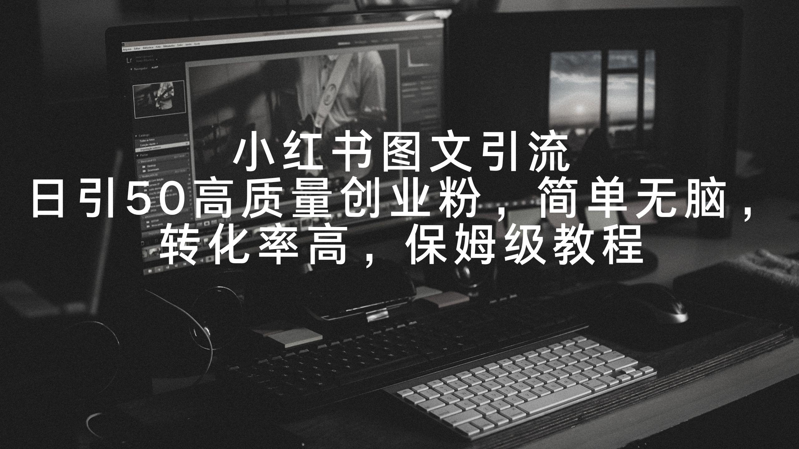 小红书图文引流，日引50高质量创业粉，简单无脑，转化率高，保姆级教程-泱泱学习社