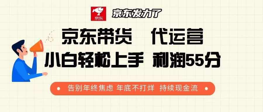 京东带货 代运营 利润55分 告别年终焦虑 年底不打烊 持续现金流-泱泱学习社