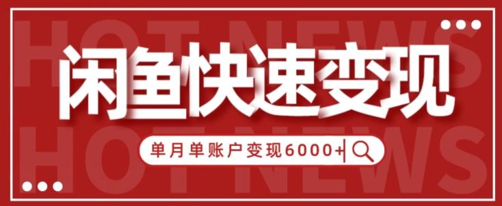 【新手项目】小白快速在闲鱼单月单账号变现6000+的秘密-泱泱学习社