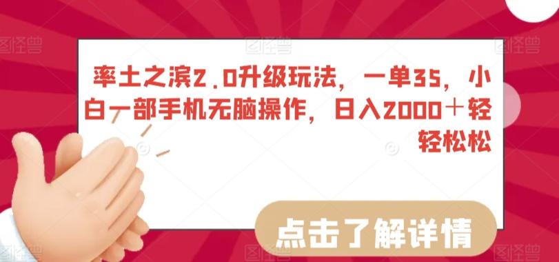 率土之滨2.0升级玩法，一单35，小白一部手机无脑操作，日入2000＋轻轻松松【揭秘】-泱泱学习社