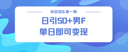 男粉引流新方法不违规，当日即可变现-泱泱学习社