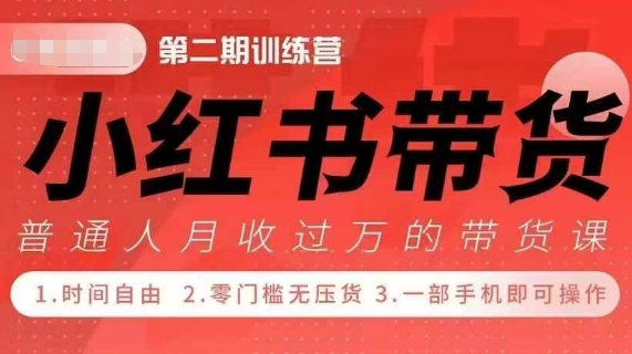小Red书带货42天训练营 2.0版，宝妈+自由职+上班族+大学生，提高副业收入的大红利项目-泱泱学习社