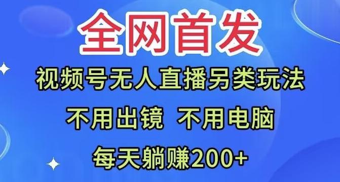 全网首发：视频号无人直播另类玩法，无需电脑，每天躺赚200+-泱泱学习社