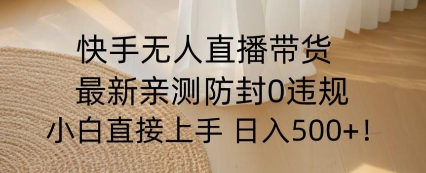 快手无人直播带货从0-1落地教学，最新防封0粉开播，小白可上手日入500+【揭秘】-泱泱学习社