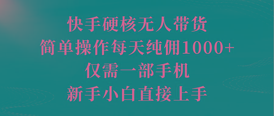 (9861期)快手硬核无人带货，简单操作每天纯佣1000+,仅需一部手机，新手小白直接上手-泱泱学习社