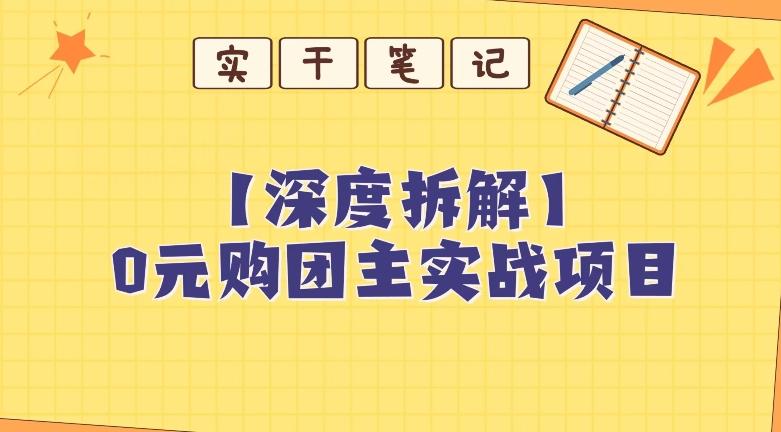 【深度拆解】0元购团主实战教学，适合自用，带人做-泱泱学习社