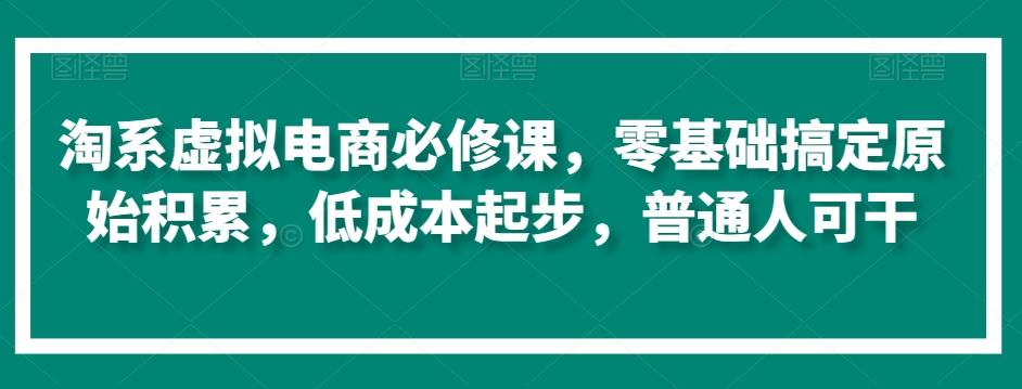淘系虚拟电商必修课，零基础搞定原始积累，低成本起步，普通人可干-泱泱学习社