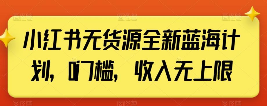 小红书无货源全新蓝海计划，0门槛，收入无上限【揭秘】-泱泱学习社