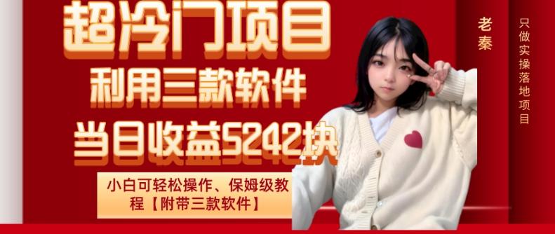 超冷门项目、利用三款软件、当日收益5242块、小白可轻松操作、保姆级教程【附带三款软件】-泱泱学习社