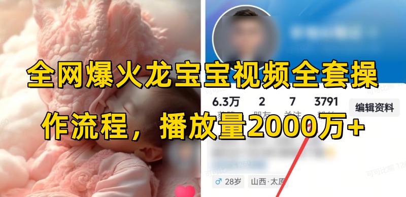全网爆火龙宝宝视频全套操作流程，播放量2000万+-泱泱学习社