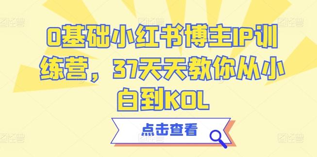 0基础小红书博主IP训练营，37天天教你从小白到KOL-泱泱学习社