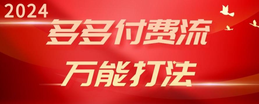 2024多多付费流万能打法、强付费起爆、流量逻辑、高转化、高投产【揭秘】-泱泱学习社
