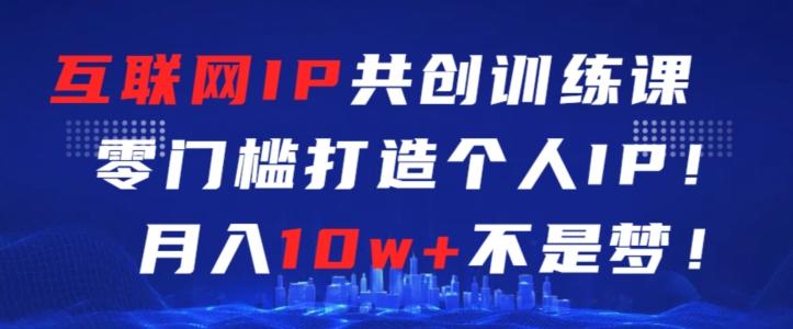 互联网IP共创训练课，零门槛零基础打造个人IP，月入10w+不是梦【揭秘】-泱泱学习社