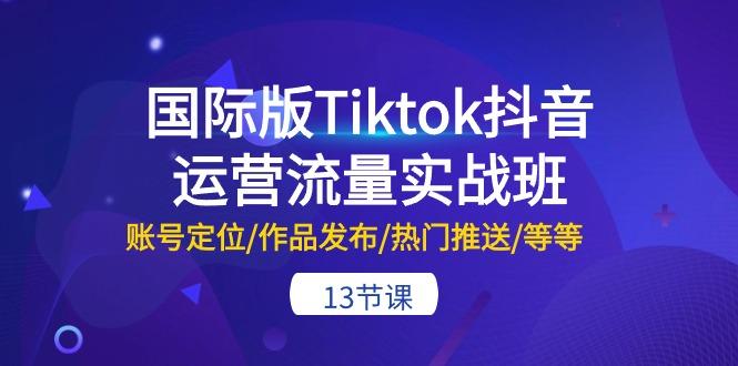 国际版Tiktok抖音运营流量实战班：账号定位/作品发布/热门推送/等等-13节-泱泱学习社