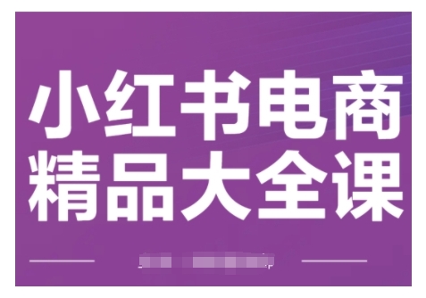 小红书电商精品大全课，快速掌握小红书运营技巧，实现精准引流与爆单目标，轻松玩转小红书电商(更新2月)-泱泱学习社