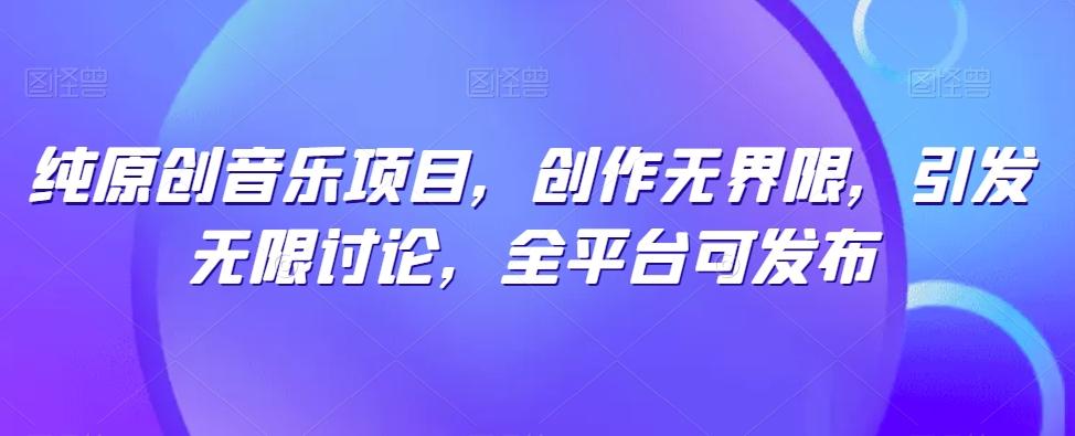 纯原创音乐项目，创作无界限，引发无限讨论，全平台可发布【揭秘】-泱泱学习社