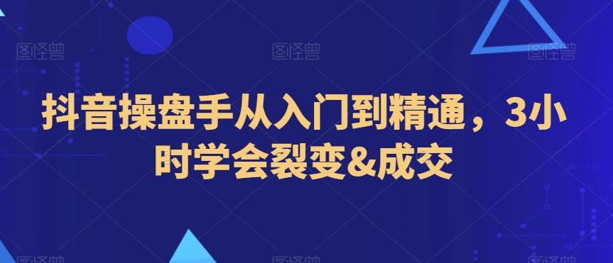 抖音操盘手从入门到精通，3小时学会裂变&成交-泱泱学习社