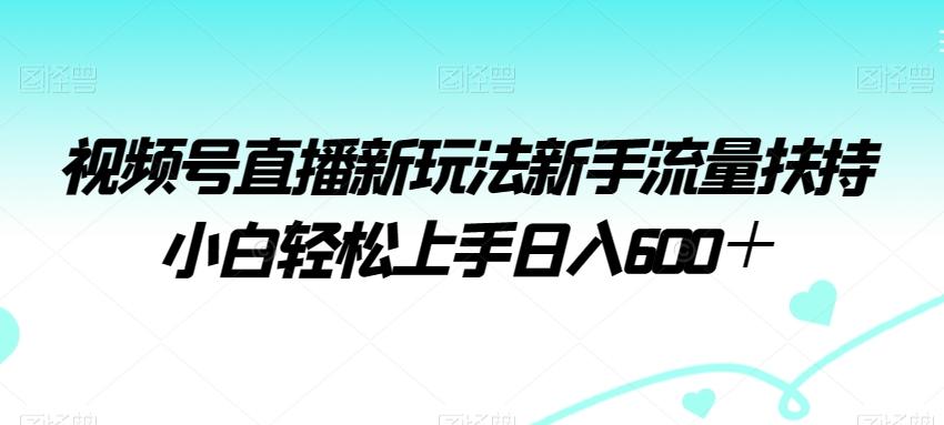视频号直播新玩法新手流量扶持小白轻松上手日入600＋【揭秘】-泱泱学习社