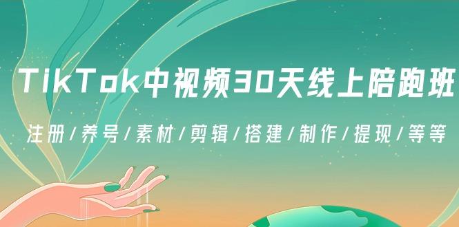 TikTok中视频-30天线上陪跑班：注册/养号/素材/剪辑/搭建/制作/提现/等等-泱泱学习社