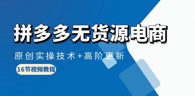 (10015期)拼多多无货源电商，原创实操技术+高阶更新(16节视频教程)-泱泱学习社
