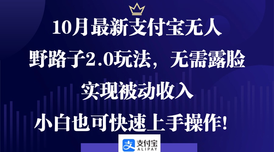 10月最新支付宝无人野路子2.0玩法，无需露脸，实现被动收入，小白也可…-泱泱学习社
