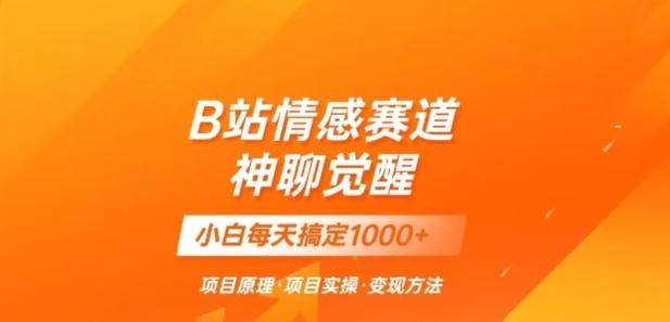 B站情感冷门蓝海赛道秒变现《神聊觉醒》一天轻松变现500+【揭秘】-泱泱学习社