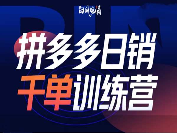 拼多多日销千单训练营第32期，2025开年变化和最新玩法-泱泱学习社