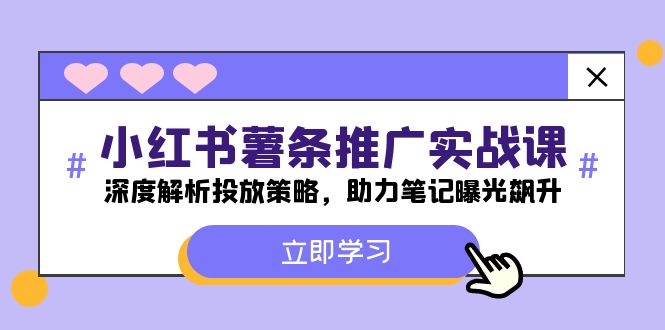 小红书-薯条推广实战课：深度解析投放策略，助力笔记曝光飙升-泱泱学习社