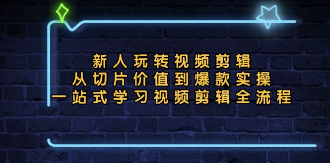 新人玩转视频剪辑：从切片价值到爆款实操，一站式学习视频剪辑全流程-泱泱学习社