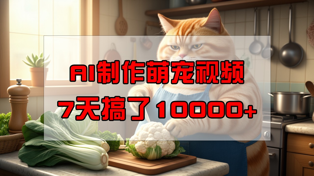 靠AI制作萌宠视频，7天搞了1万+，操作简单门槛低，有手机就行-泱泱学习社