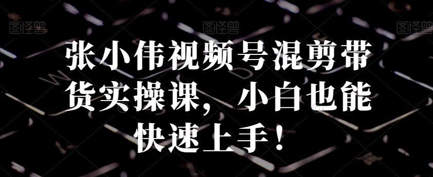 张小伟视频号混剪带货实操课，小白也能快速上手！-泱泱学习社