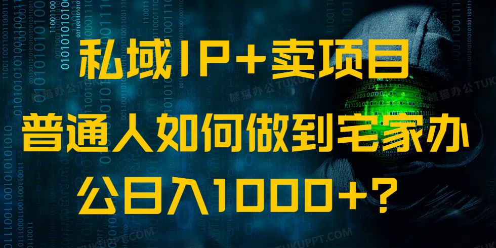私域IP+卖项目，普通人如何做到宅家办公实现日入1000+-泱泱学习社