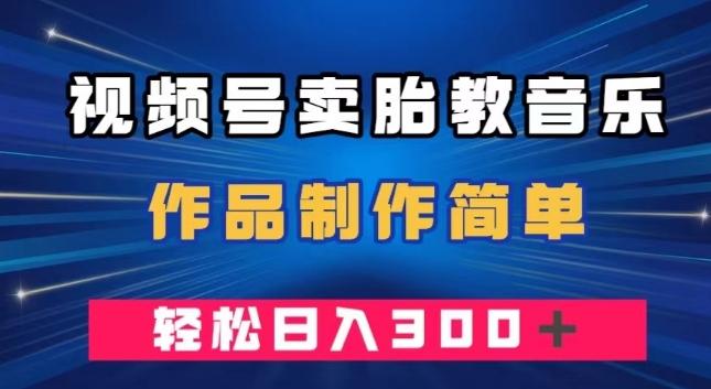 视频号卖胎教音乐，作品制作简单，一单49，轻松日入300＋-泱泱学习社
