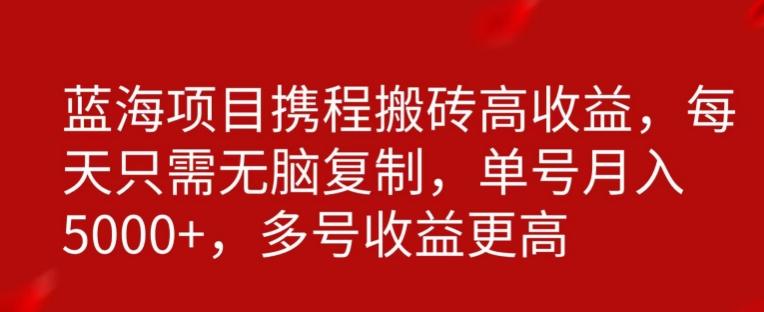 携程搬砖项目，只需每天无脑复制，月入5000+-泱泱学习社