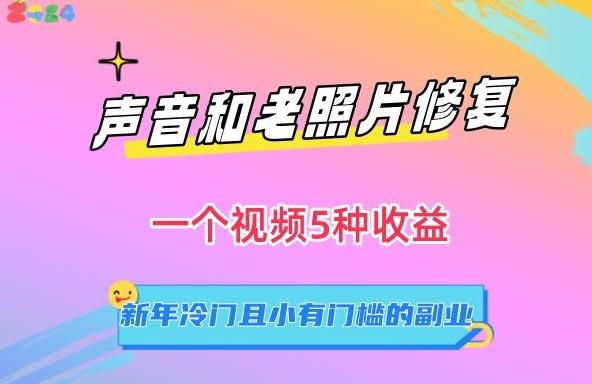声音和老照片修复，一个视频5种收益，新年冷门且小有门槛的副业【揭秘】-泱泱学习社
